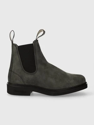 Blundstone sztyblety zamszowe kolor szary na płaskim obcasie 1308.Rustic.Black