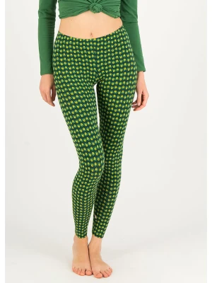 Blutsgeschwister Legginsy "Lovely Legsherbal" w kolorze ciemnozielono-żółtym rozmiar: XS