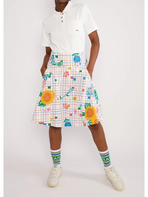 Blutsgeschwister Spódnica "Romance Rules the Worldhappy" w kolorze białym ze wzorem rozmiar: S