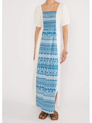 Blutsgeschwister Sukienka "Grapewine Goddessmyth of mykonos" w kolorze biało-niebieskim rozmiar: L