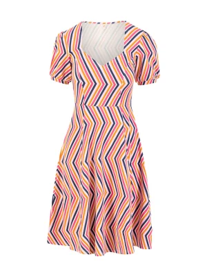 Blutsgeschwister Sukienka "Joyful Heartrainbow" w kolorze granatowo-pomarańczowo-różowym rozmiar: XS