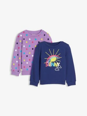 Bluza (2 szt.) z czystej bawełny organicznej BonPrix niebieski
