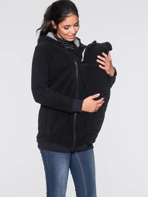 Zdjęcie produktu Bluza 2 w 1 z polaru, ciążowa, z wstawką na nosidełko niemowlęce BonPrix czarny