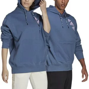 Bluza adidas Essentials BrandLove Fleece Hoodie HL9382 - niebieska