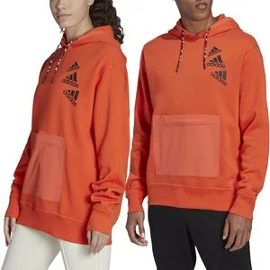Bluza adidas Essentials BrandLove Fleece Hoodie HL9385 - pomarańczowa
