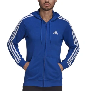 Bluza adidas Essentials French Terry 3-Stripes Full-Zip Hoodie HE4427 - granatowa