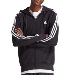 Bluza adidas Essentials French Terry 3-Stripes Full-Zip Hoodie IC0433 - czarny