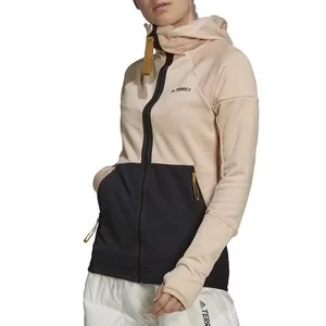 Bluza adidas Terrex Tech Hooded Fleece Hiking GQ4257 - beżowo-czarna