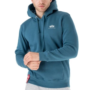 Bluza Alpha Industries Basic Hoody Small Logo 196318678 - niebieska