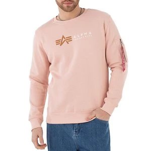 Bluza Alpha Industries Label Sweater 118312640 - różowa
