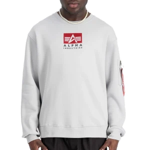 Bluza Alpha Industries Satin Logo Sweater 148311666 - biała