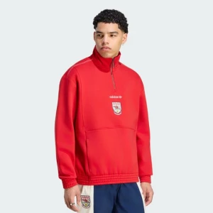 Bluza Arsenal FC EQT z suwakiem do połowy długości Adidas Better Scarlet