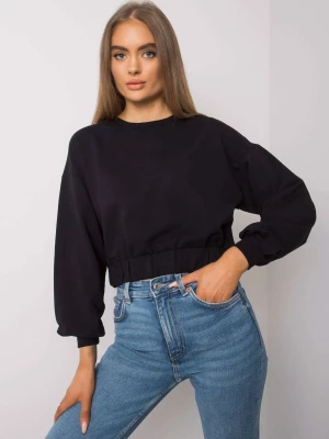 Bluza bez kaptura czarny wkładane przez głowę dekolt okrągły rękaw długi długość krótka Basic feel good