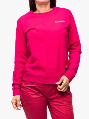 Bluza bez kaptura damska La Sportiva Climbing on the Moon Sweatshirt - fucsia/giallo