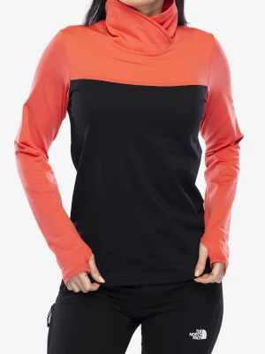 Bluza bez kaptura damska Sensor Thermo Sweatshirt - black/coral