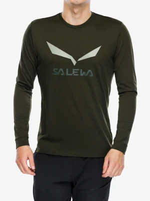 Bluza bez kaptura Salewa Solidlogo Dry L/S Te - dark olive