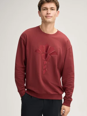 Bluza Blaze z motywem chabru w kolorze bordowo-białym JOOP!