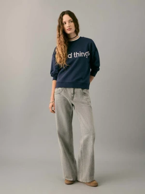 Bluza brokatowy napis granatowy - Teen - - MANGO TEEN