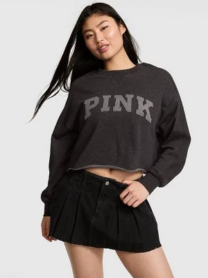 PINK Bluza bawełniana Campus Terry z surowym wykończeniem Victoria's Secret