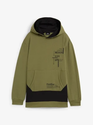 Bluza chłopięca z kapturem BonPrix zielony