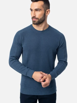 BLUZA CREW Z OKRĄGŁYM DEKOLTEM NIEBIESKI Recman