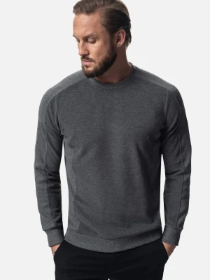 BLUZA CREW Z OKRĄGŁYM DEKOLTEM SZAROŚĆ Recman