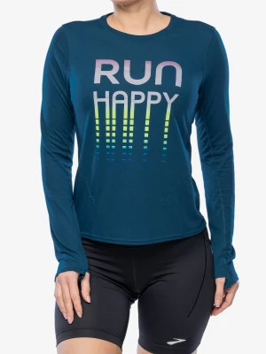 Bluza damska bez kaptura Brooks Distance Long Sleeve 3.0 - htr ocean drive