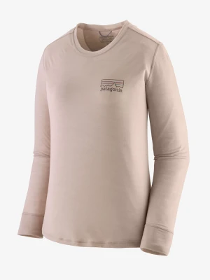 Bluza damska bez kaptura Patagonia L/S Cap Cool Merino Graphic - fitz roy strata/shroom taupe