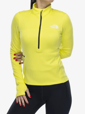 Bluza damska bez kaptura The North Face Winter Warm Pro 1/4 Zip - firefly yellow