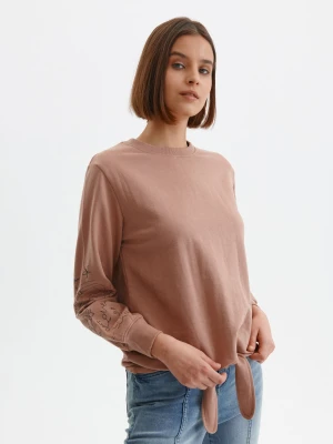 Bluza damska brązowa - DBL0283BR bluza nierozpinana - TOP SECRET - Odzieżowy sklep internetowy TOP SECRET
