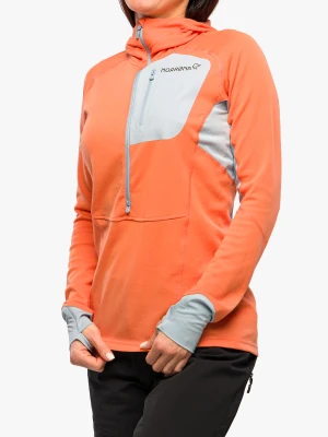 Bluza damska do biegania Norrona Senja Warm1 Hood - flamingo