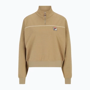 Bluza damska FILA Liebau Aop Half Zip Sweater cornstalk pepita aop