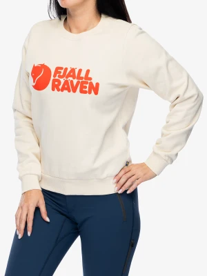 Bluza damska Fjallraven Logo Sweater - chalk white/flame orange