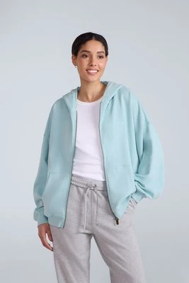 Bluza damska Idol z zamkiem błyskawicznym - Light Blue Animal