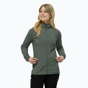 Bluza damska Jack Wolfskin Baiselberg Hooded FZ hedge green