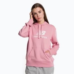 Bluza damska New Balance Essentials Stacked Logo French Terry Hoodie hazy rose