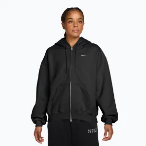 Bluza damska Nike Studio Fleece Medium Weight Oversized Full Zip total black / sail