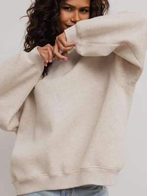 Bluza damska o prostym kroju w kolorze LATTE MELANGE - OHIO Marsala