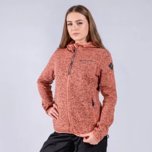 Bluza damska polarowa z kapturem Zega 2 pomarańczowa Alpine Pro