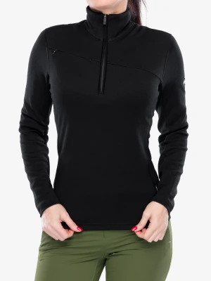 Bluza damska Sensor Merino UP Fleece Short Zip - black