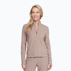 Bluza damska SKECHERS GO Luxe Rib Everyday Full Zip taupe / brown Beżowy