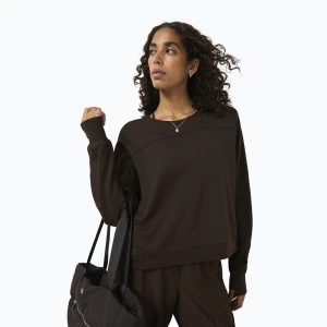 Bluza damska Sweaty Betty After Class Yoke Crop espresso brown