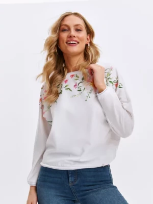Bluza damska biała z kwiatowym nadrukiem TOP SECRET