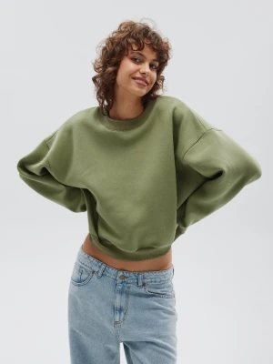 Bluza damska typu oversize w kolorze GREEN OIL - PINEY-UNI Marsala