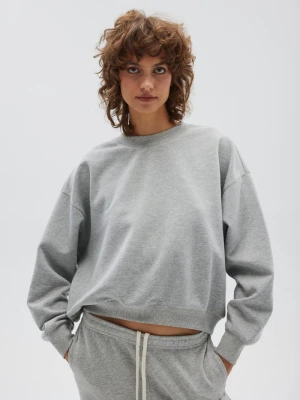 Bluza damska typu oversize w kolorze LIGHT GREY MELANGE - PINEY-UNI Marsala