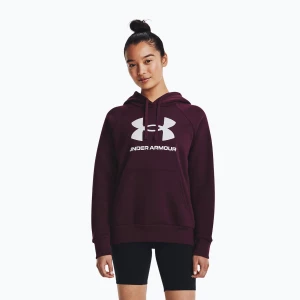 Bluza damska Under Armour Rival Fleece Big Logo Hoody  dark maroon/white