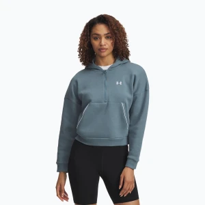 Bluza damska Under Armour Rival Fleece Piped HZ Hoodie jasper blue/white