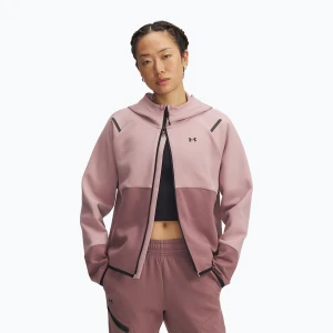 Bluza damska Under Armour Unstoppable Fleece HZ tourmaline pink / maroon mist / black