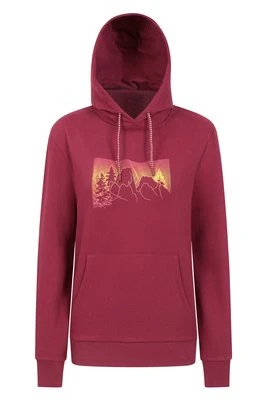Bluza damska z kapturem — góry ombre - Burgundy Mountain Warehouse