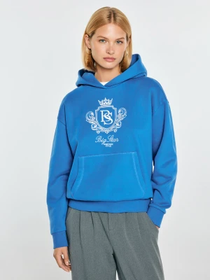 bluza damska z kapturem i haftowanym logo niebieska afraja 401 Big Star